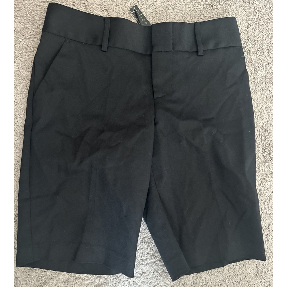 Alice + Olivia Employed Women Sze 4 Bermuda Shorts Black Stretch Business Casual